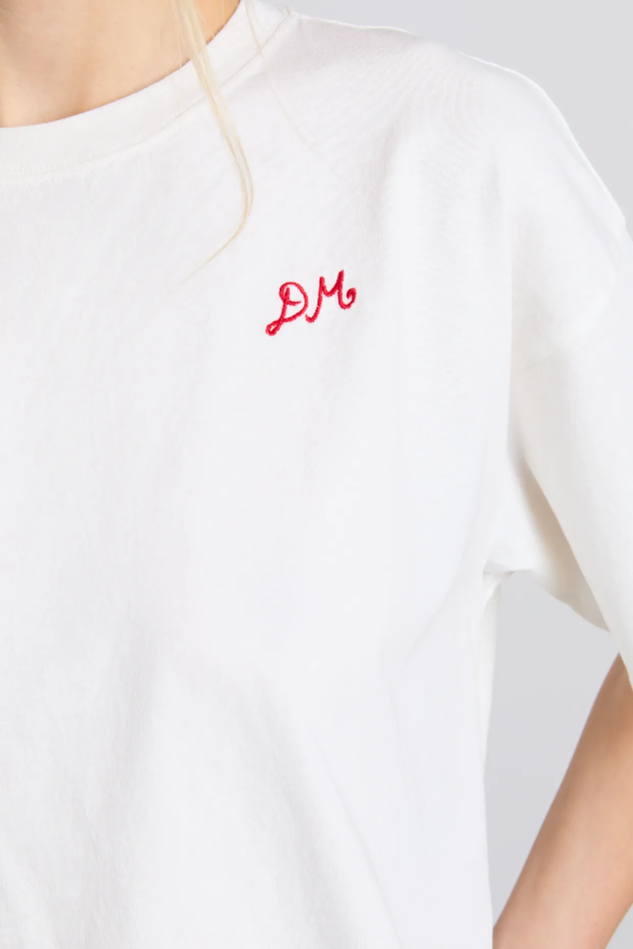 shrimp roll with chips boyfriend tee - white
