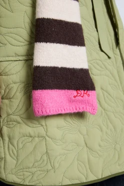 skinny stripe scarf in choc u0026 ecru