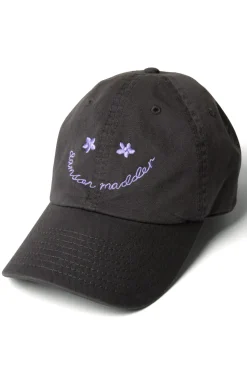 smiley cap with lilac embroidery - web exclusive