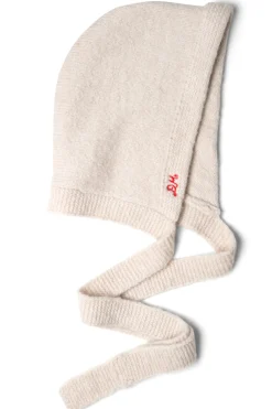 tie neck bonnet in oatmeal