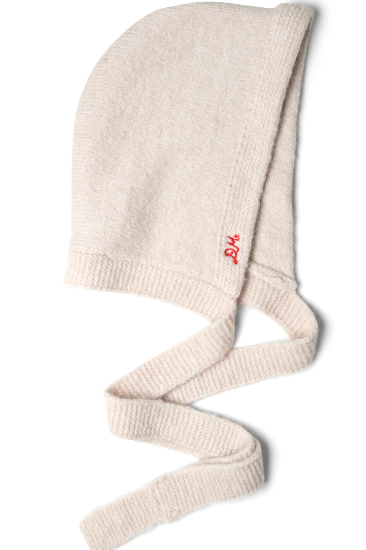 tie neck bonnet in oatmeal