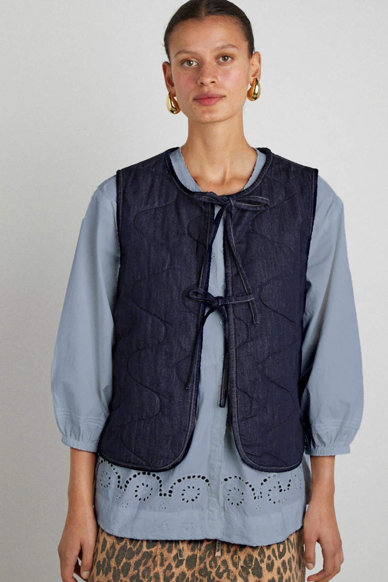 tilly gilet - indigo organic denim