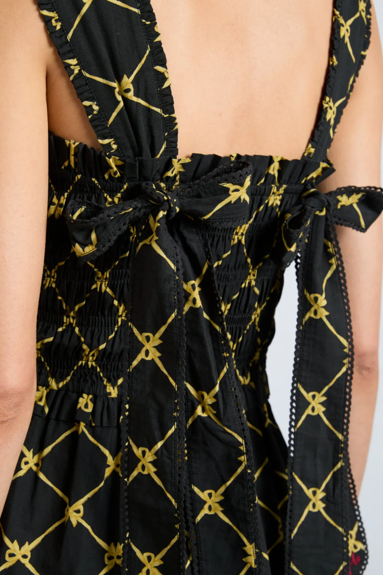 tish midi dress - black bow print