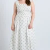 Tish midi dress - white bow print