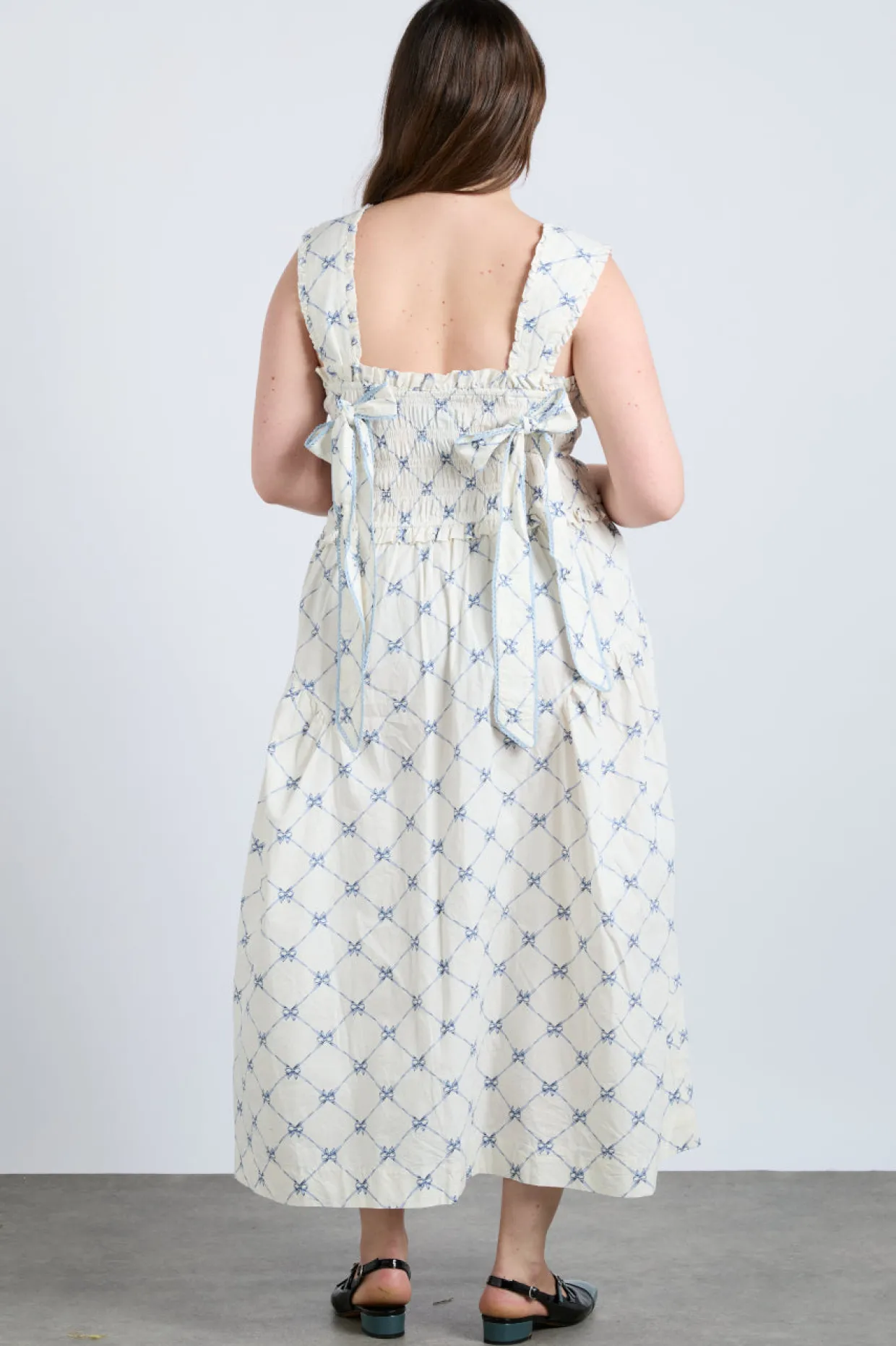 Tish midi dress - white bow print