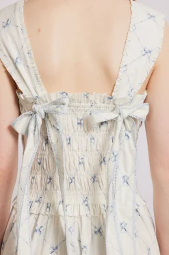 Tish midi dress - white bow print