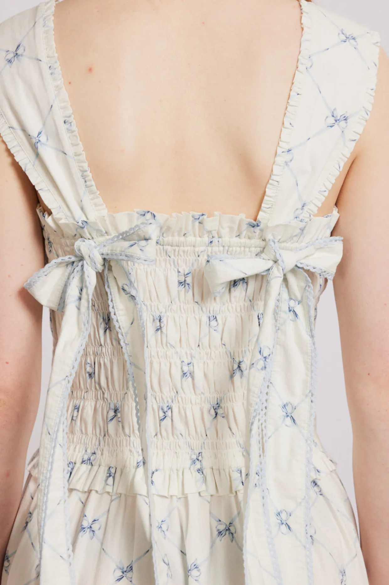 Tish midi dress - white bow print