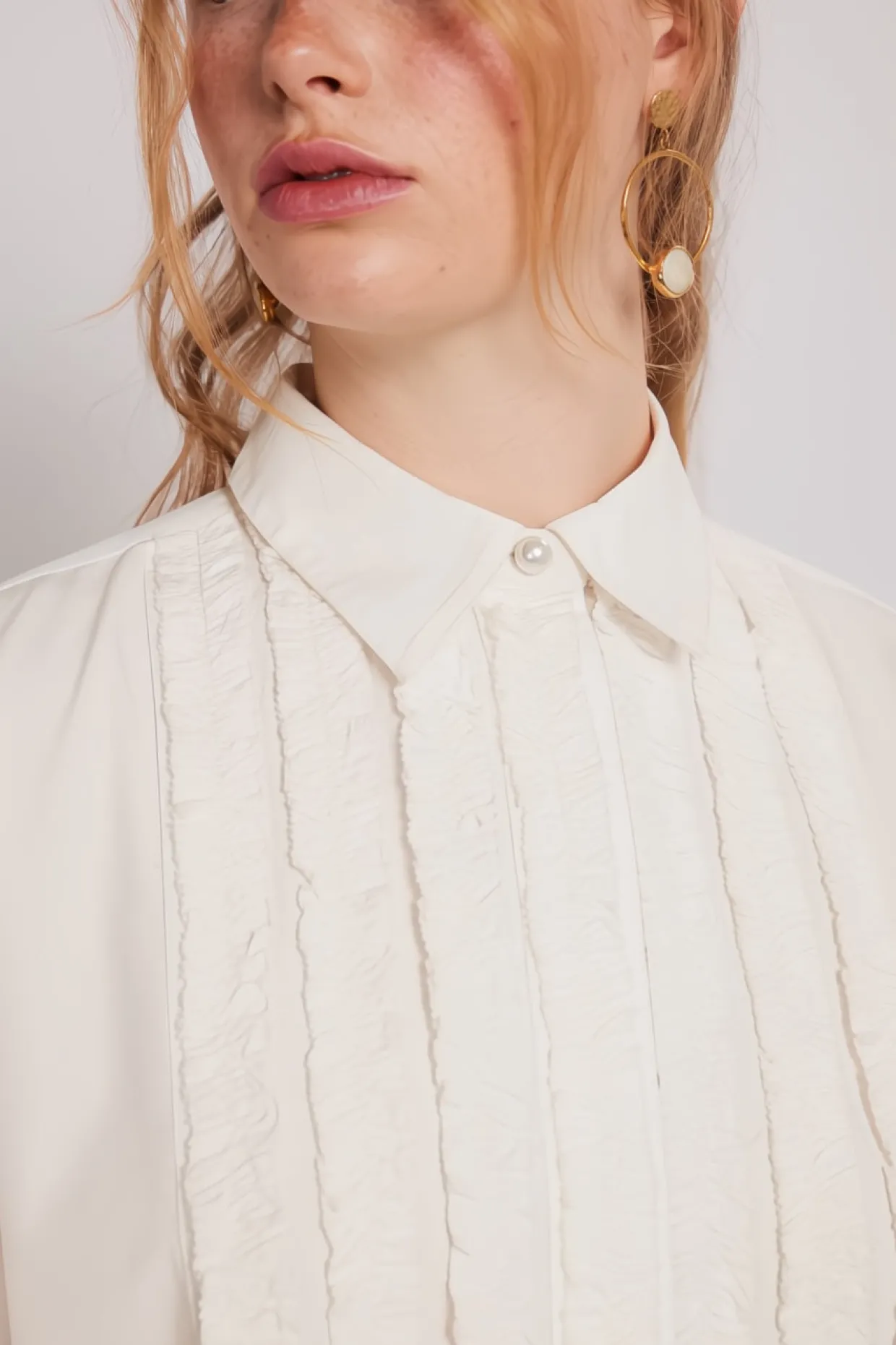 tuxedo ruffle shirt