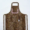 valerie apron - leopard pink ruffle
